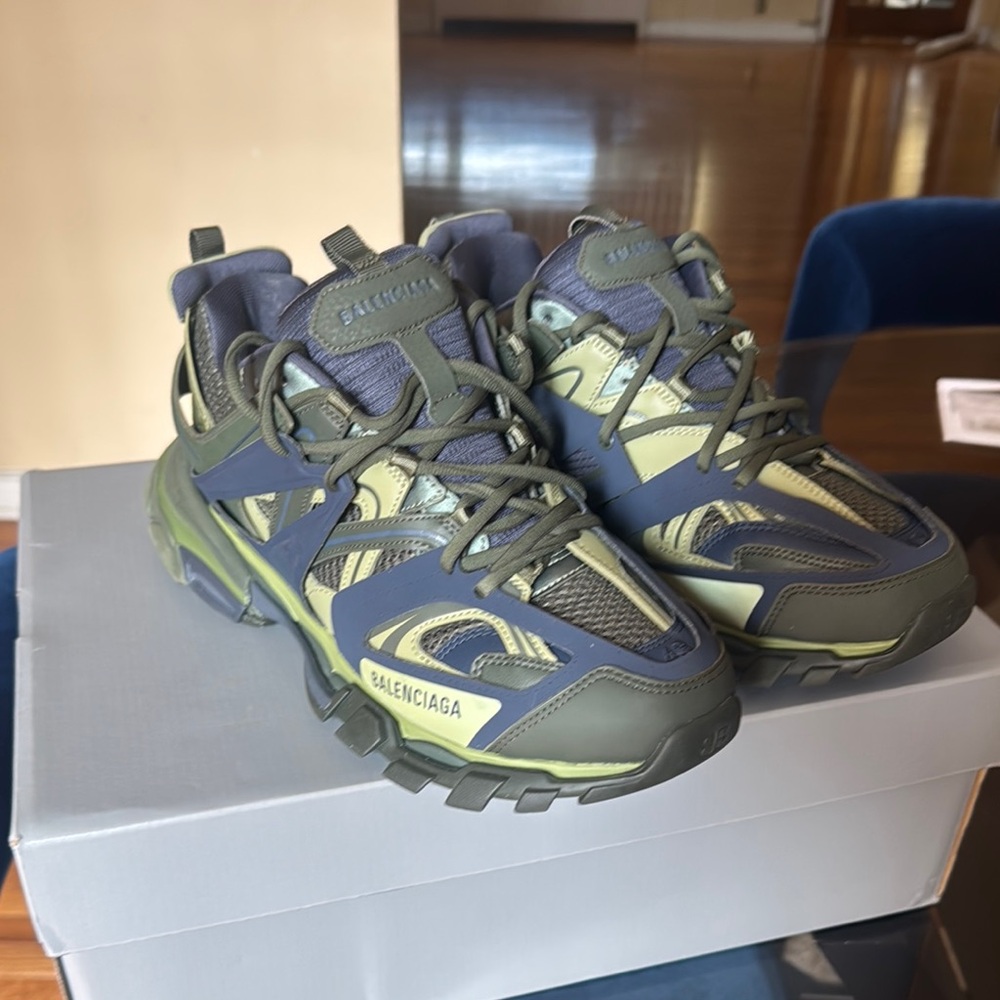 Balenciaga Green and Gray Track Sneakers